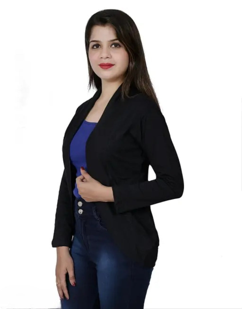 Women's plane Full Sleeve Shrug