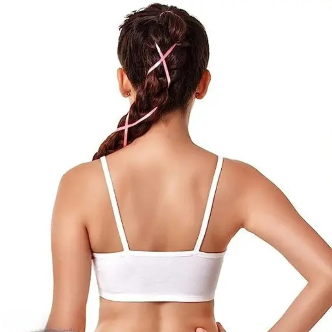 (PACK OF 4) Girl's and Women Baby Slip Bra Baby Inner Slip Bra Crop Top Bra Girl's Gym Bra Yoga bra Girl's Innerwear Cotton Slip Bra Non Padded Non Wired Bra Teenager Bra magical bra