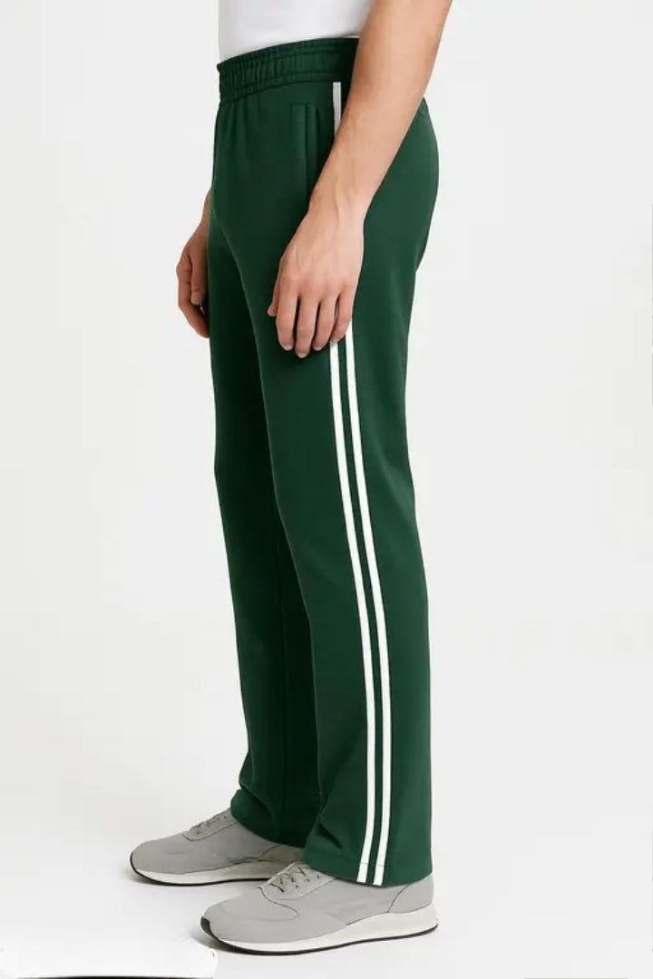Diwazzo Men's Cotton Striped Track Pant– Regular Fit, Side Pockets, Elastic Waistband