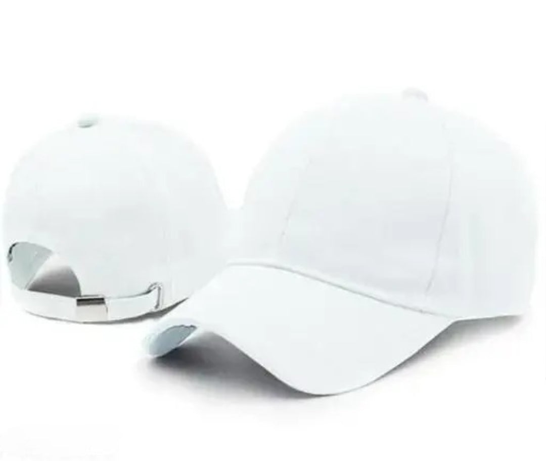 Trendy Men White Cotton Blend Baseball Cap (Pack-1)