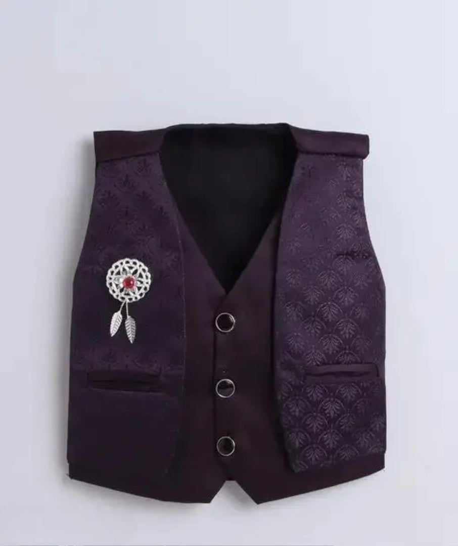 vkreation Baby Boys and Boys Party(Festive) Trouser Waistcoat - Navy Blue