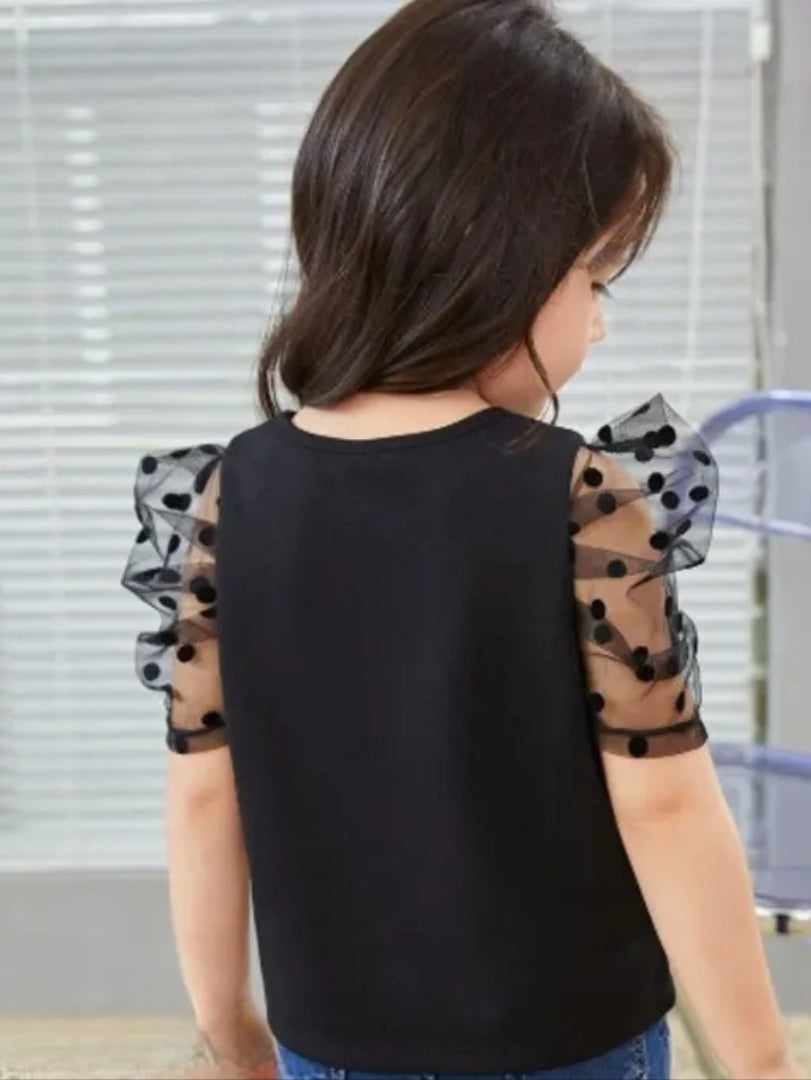 Butterfly Printed Net Top For Baby Kids Top