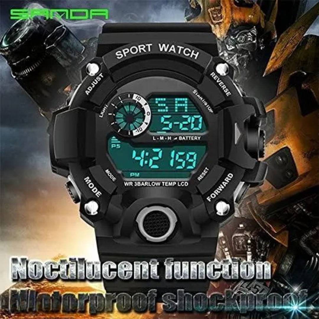 Unique Designed Waterproof Black Round Big Dial Digital Multifunctional Unisex Watch For Kids - Boys And Girls Digital Watch For Men and Boys Digital Watch - For Boys & Girls unixes suitable digital sports watch