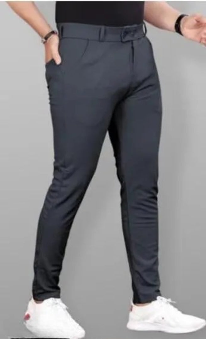 Pack of 2 Men Slim Fit LIGHTGREY,DARKGREY ycra Blend Mens Trousers