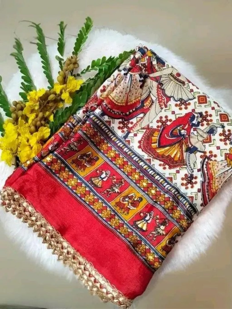 Chinon silk and smooth navratri duppta