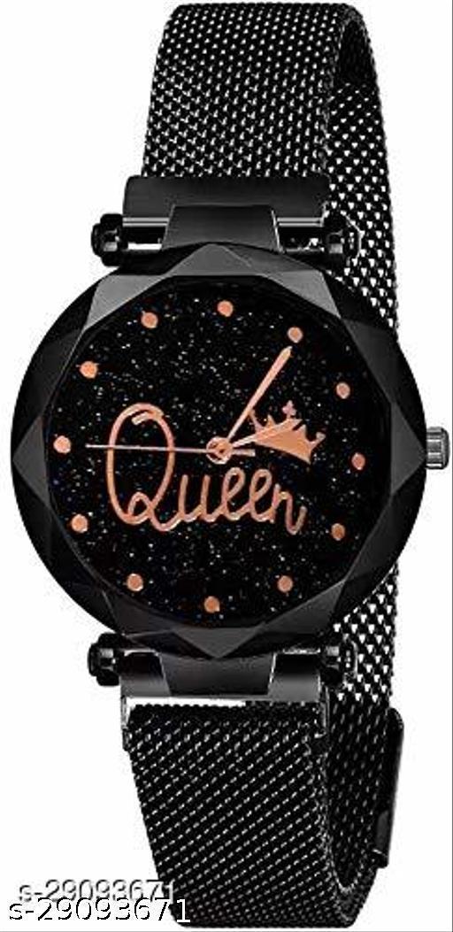 Trendy Women Black Metal Analog Watch (Pack of 2)