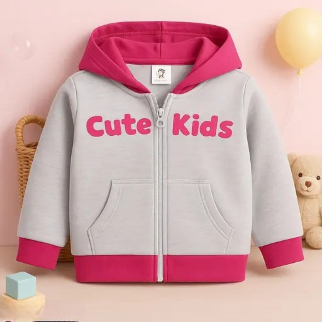 Unisex Kids Hoodie for Boys & Girls 2-8 Years | Cute Kids Printed Zipper Sweatshirt | Warm Cotton Blend Winter Jacket | Full Sleeve Casual Hoodie with Kangaroo Pockets | Toddler Winter Wear