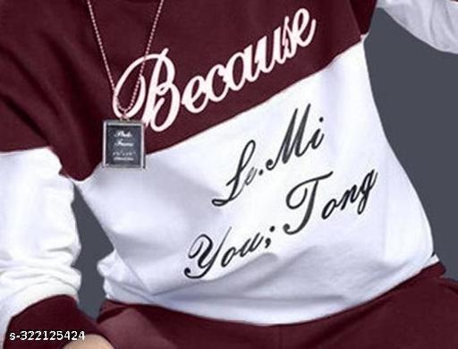 Elegnant kids printed full sleeve tshirt & trackpant