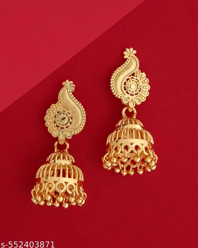 Traditional Gold-Plated Jhumka Earrings