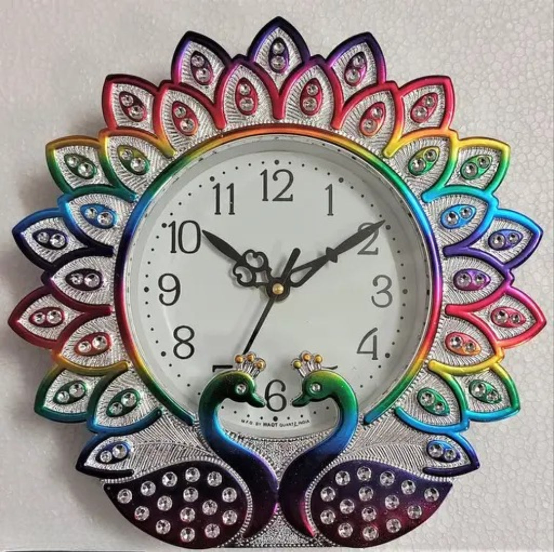 PEACOCK WALL CLOCK 24*24 CM