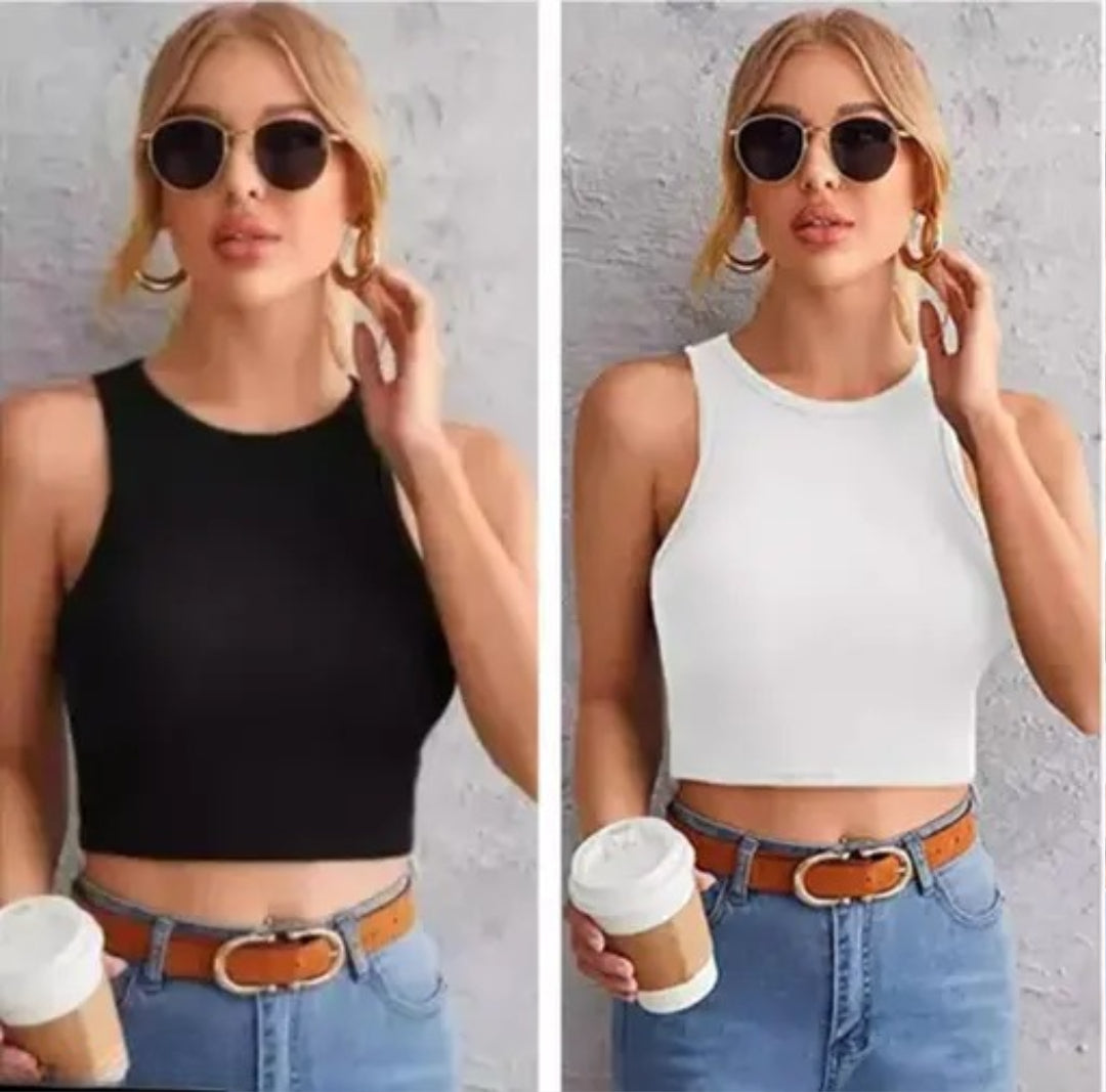 Tank top white and black tending western wear