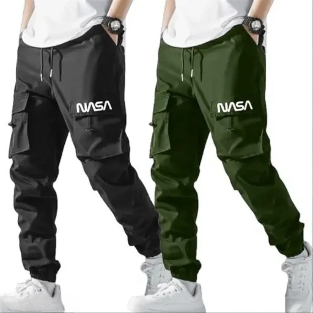 Track Pant Grey and Green Combo Pants | Nasa Print Track Pants for Men | Mens Track Joggers Style | Boys Joggers Pant | Designed For Boys and Mens Regular Wear | Pack of 2