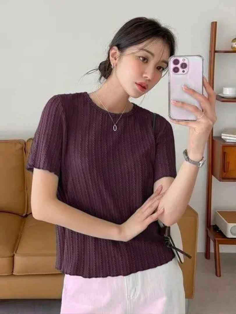 New Stylish Trendy korean Partywear T-shirt For Summer Wear. Short Sleeve T-shirt Attractive design For Girl's & Woman