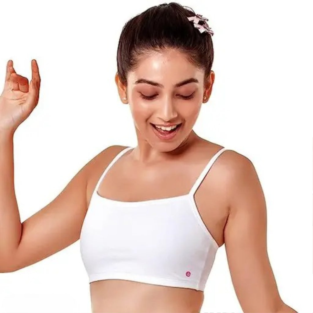 (PACK OF 4) Girl's and Women Baby Slip Bra Baby Inner Slip Bra Crop Top Bra Girl's Gym Bra Yoga bra Girl's Innerwear Cotton Slip Bra Non Padded Non Wired Bra Teenager Bra magical bra