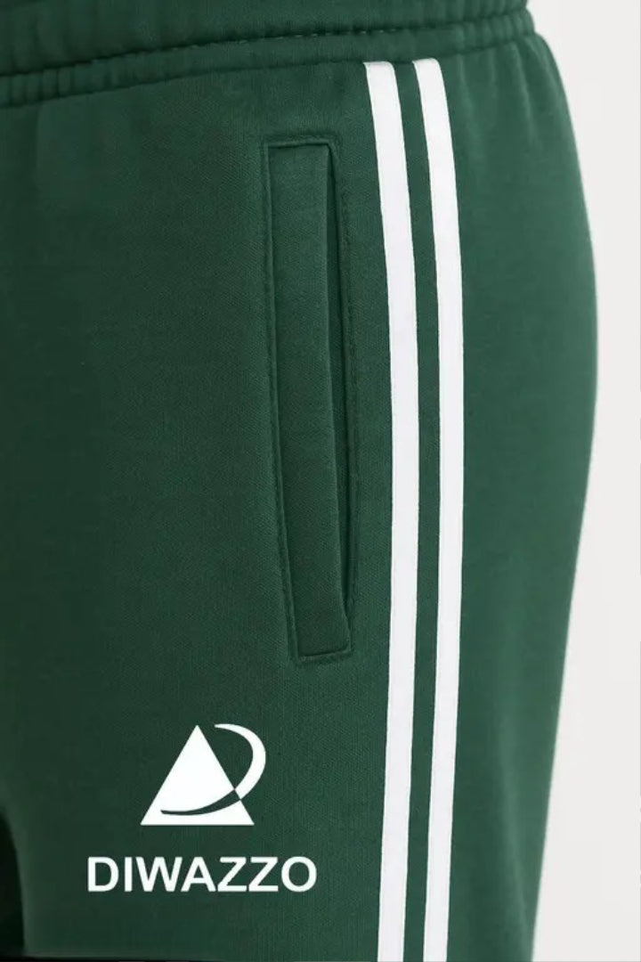 Diwazzo Men's Cotton Striped Track Pant– Regular Fit, Side Pockets, Elastic Waistband