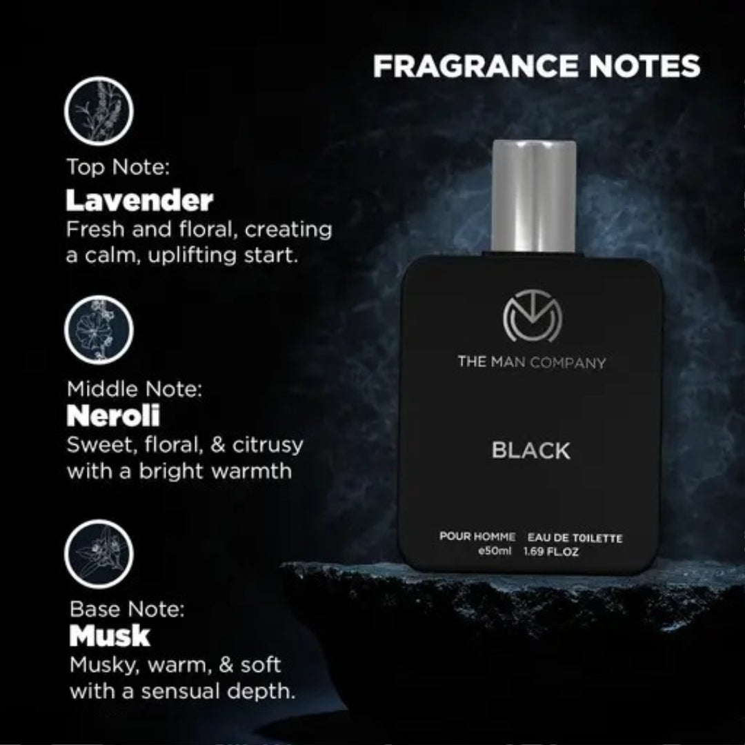 The Man Company BLACK and NIGHT Perfume - 50ml X 2 | Long-Lasting Deo Perfume Body Spray