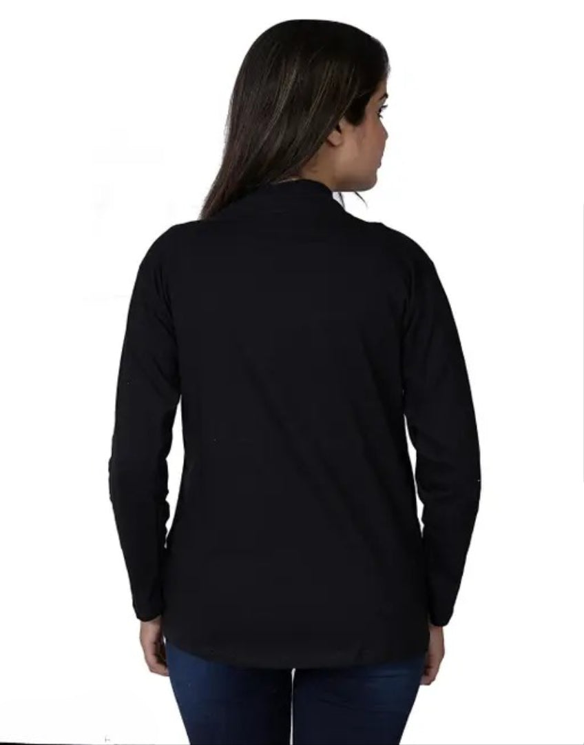 Women's plane Full Sleeve Shrug