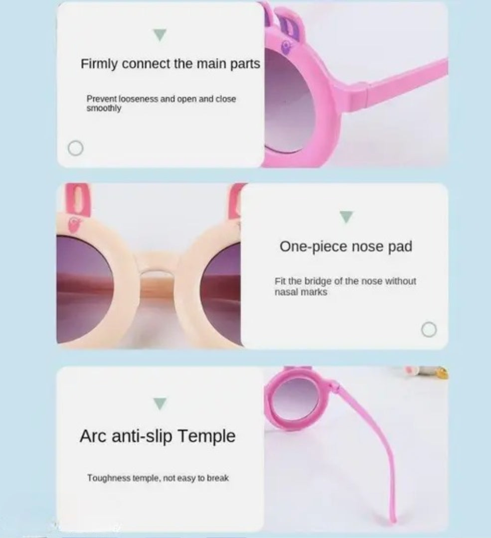 Trendy Kids Goggles, Stylish for Boy's and Girls, Round Style - Milky white tea slices, Suitable for 3-8 Years