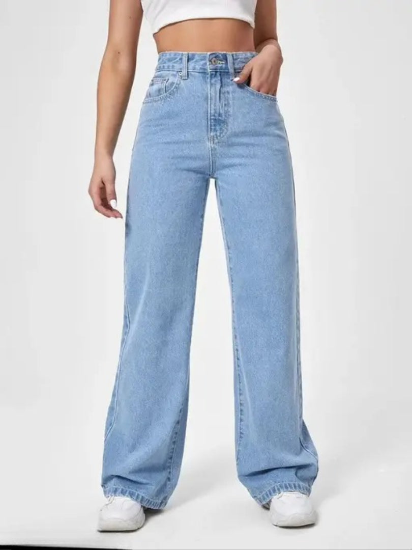 H&H ICE BLUE DENIM WIDE LEG DENIM JEANS