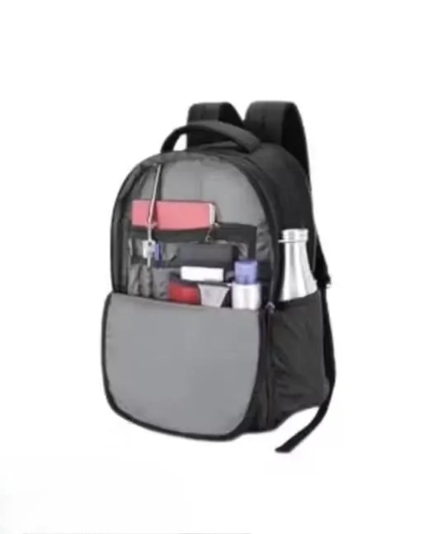 NATIONAL.MART Medium Backbencher Printed Backpack for Boys | Stylish Laptop Backpack with Padded Back & Spacious Compartments | School, College & Travel Bag (25L, Black & Red)