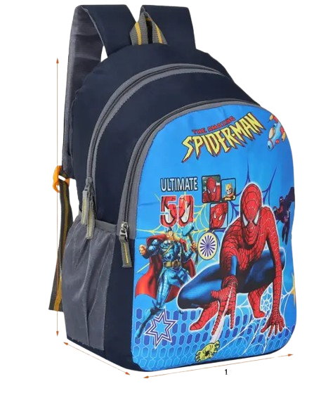 Flexify Spiderman 16�12 inch Pre-School For Nursery (LKG/UKG/1st std) Boys/girls Waterproof School Bag with spider watch free