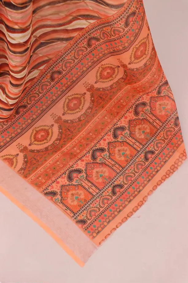 COTTON LILAN DIGITAL RPINT SAREE