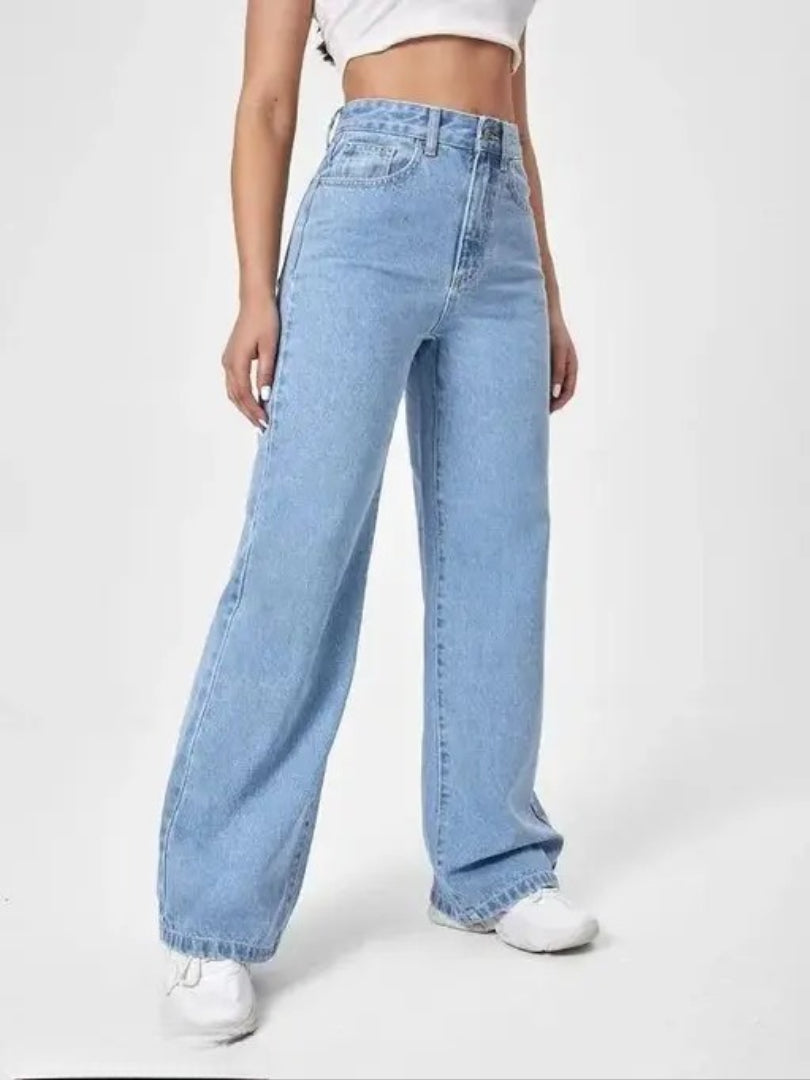 H&H ICE BLUE DENIM WIDE LEG DENIM JEANS
