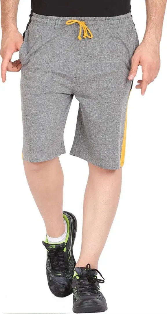 GLAMPANDA Premium Grey cotton shorts for men combo with Zip Pocket | Perfect Fit | Stylish | Soft Cotton Nicker | Bermuda Shorts | Casual Wear | Loungewear | Sportswear | Active combo Shorts for Men & Boys (Pack of 2)