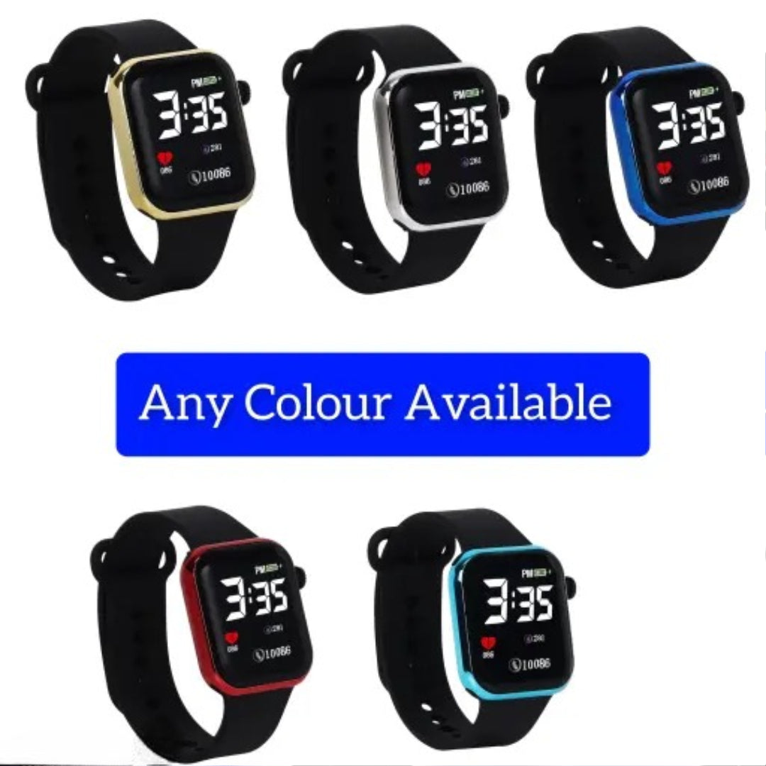 Black Kids Sunglasses Digital Watch for Boys Combo Set of 2 For 3-8 Years Age