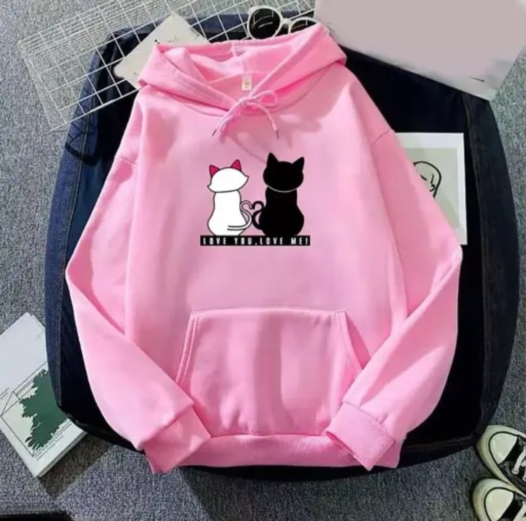 Pink CAT Hoddie for Girls
