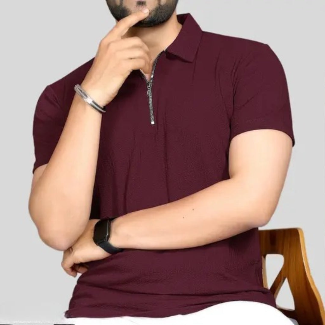 Men's Stylish Half Sleeve Polo Neck T-Shirt for Casual Wear