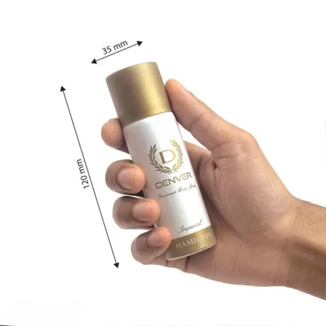 DENVER Black Code,Caliber,Honour & Imperial Nano Travel Size Pack Deo Perfume Body Spray - For Men (50ml X 4 )