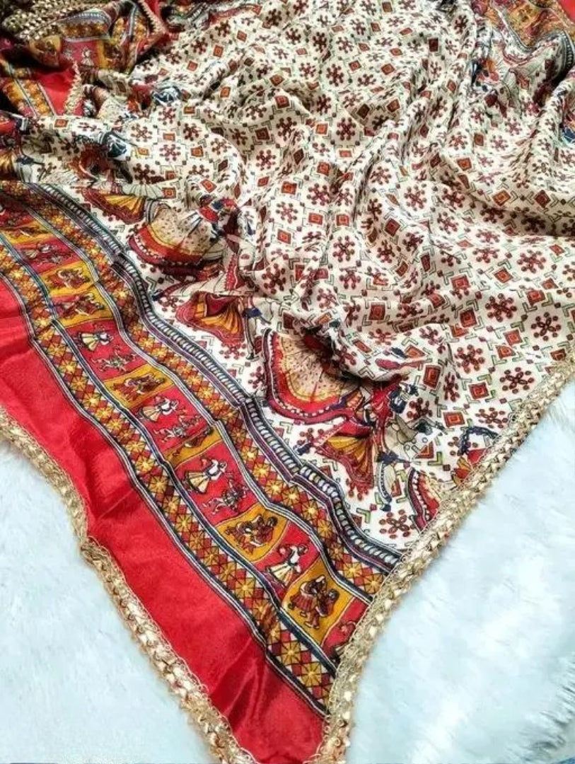 Chinon silk and smooth navratri duppta