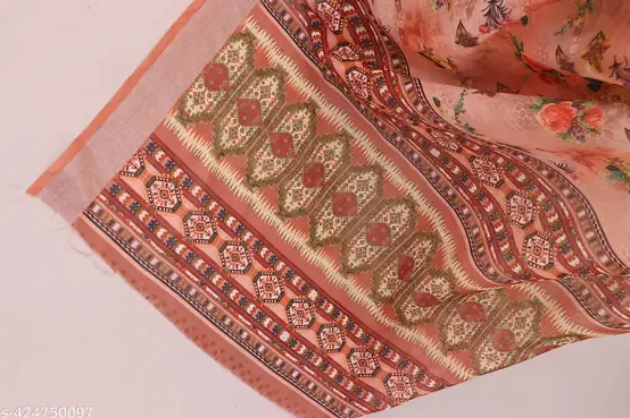 COTTON LILAN DIGITAL RPINT SAREE