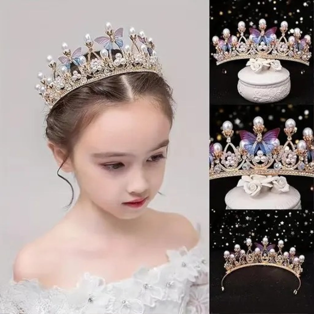 ZALPHARM Girls Crystal Tiara Crown Women Flower Butterfly Princess Headband Gift for Wedding Prom Birthday Party Pageant Christmas Hair Accessories Costume Party Gift Present for 8-16 Years Teens Jewelery..