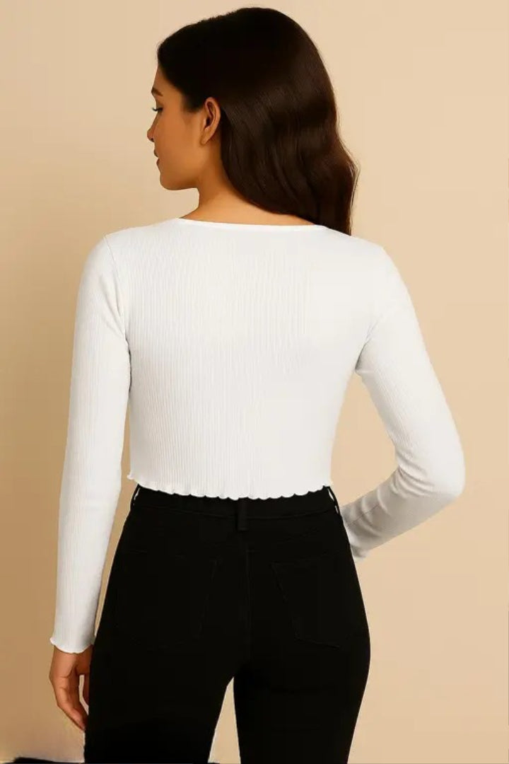 Mishey Stylish Open Ribbed Shrug (Gen-Z)