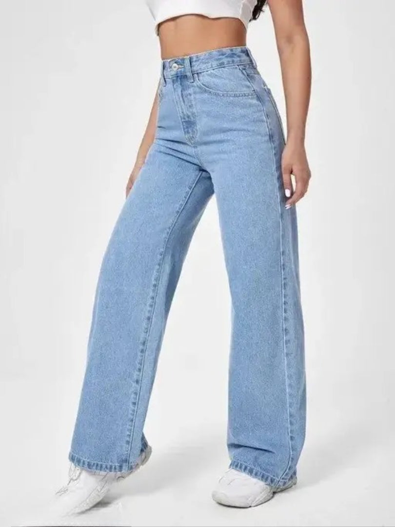 H&H ICE BLUE DENIM WIDE LEG DENIM JEANS