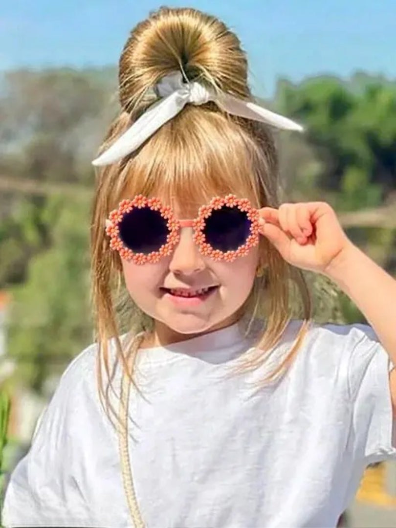 1st Class 2pc Combo Flower Style Kids Sunglasses Best For Birthday Gift For 5-14 Year