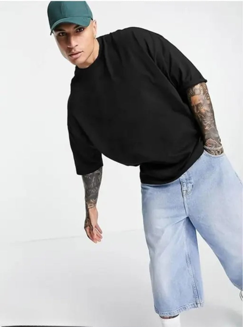 mens down shoulder cotton round neck tshirt