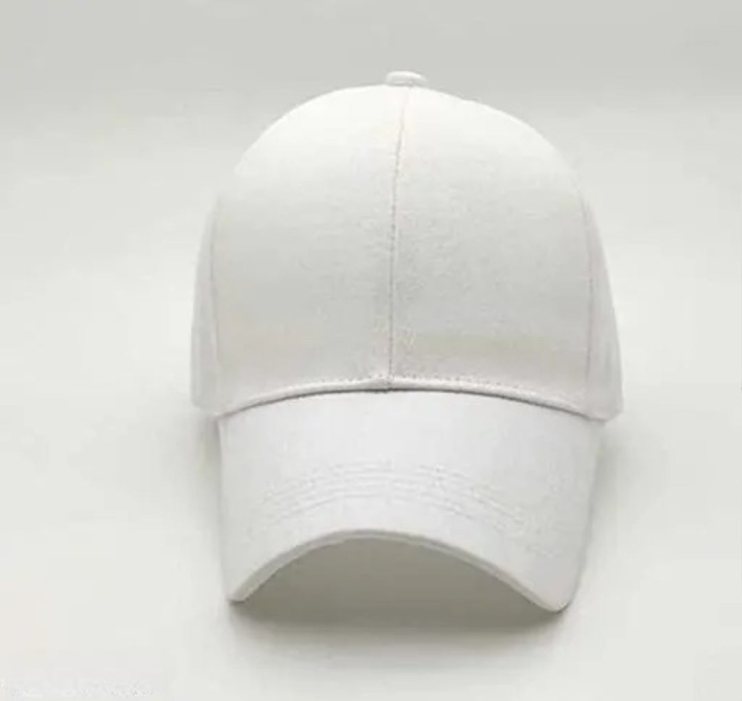 Trendy Men White Cotton Blend Baseball Cap (Pack-1)