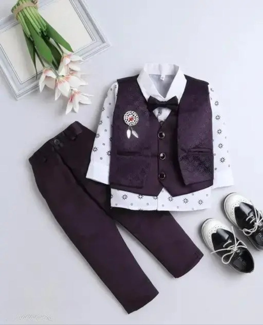 vkreation Baby Boys and Boys Party(Festive) Trouser Waistcoat - Navy Blue