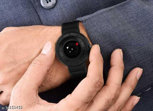 Ladies black metal analog watch