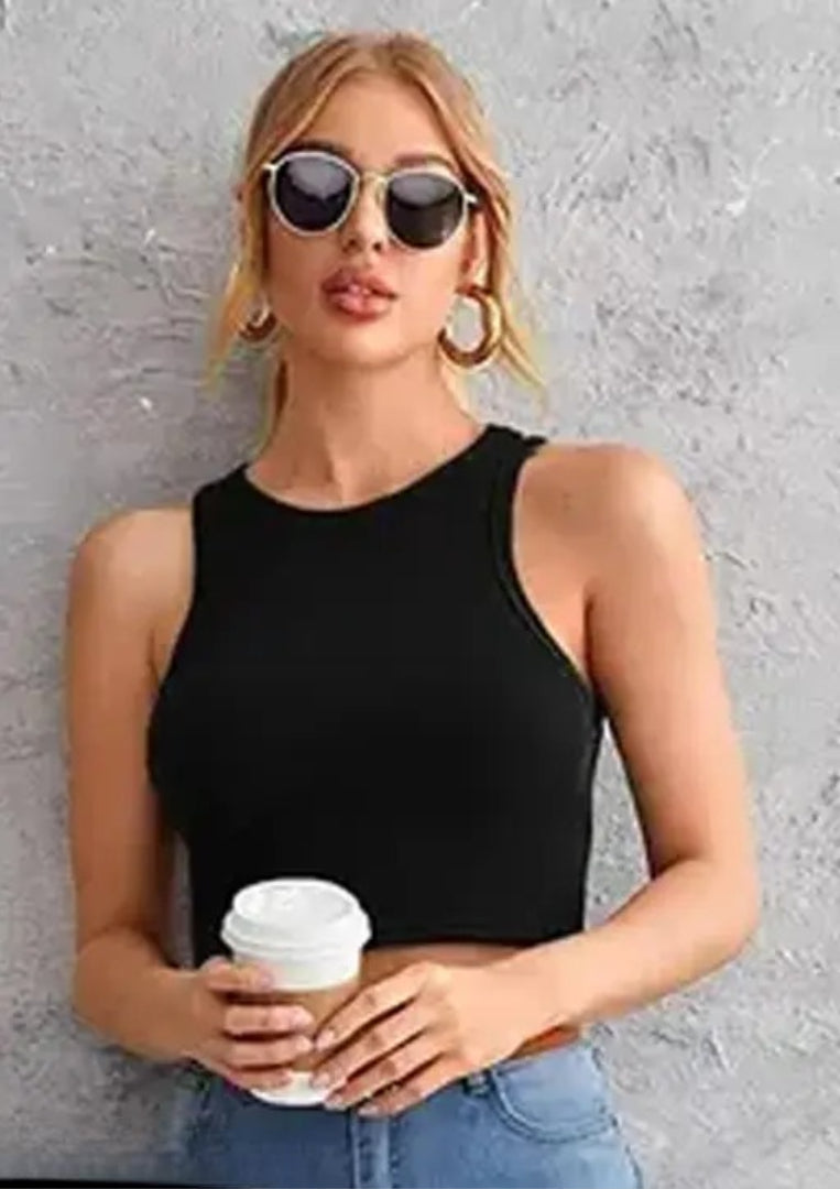 Tank top white and black tending western wear